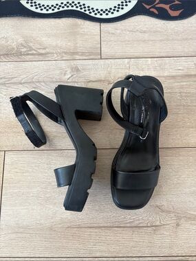 Call It Spring Black Chunky Platform Sandals